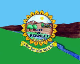 City of Fernley, Nevada flag with sunflower seal